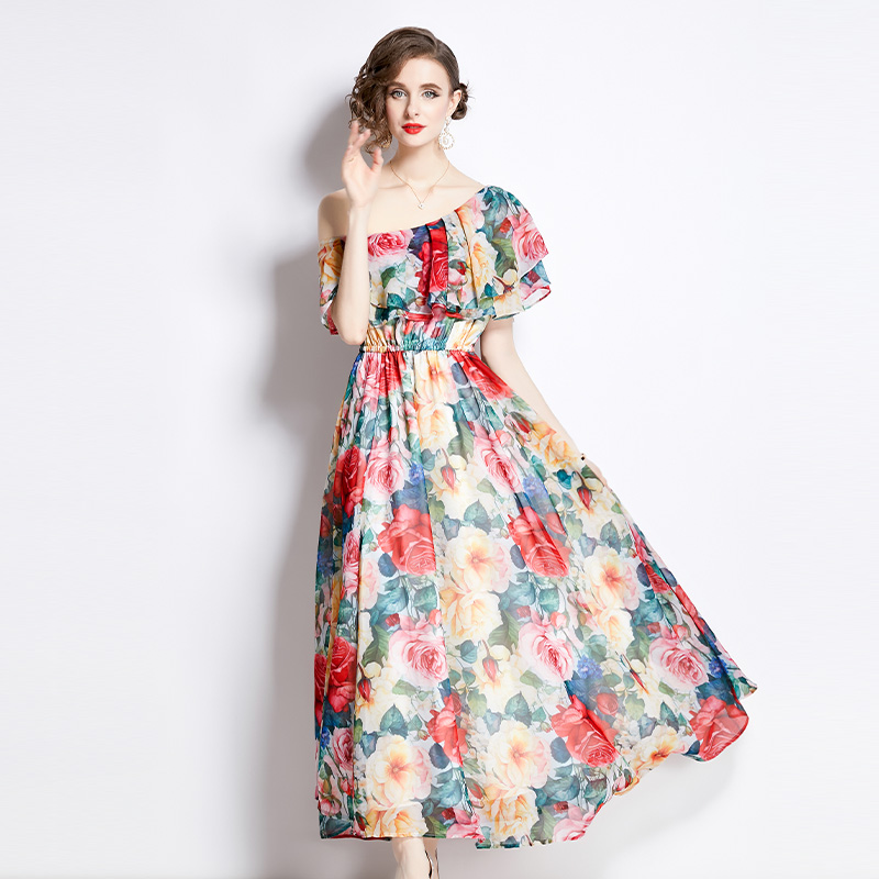 Vacation chiffon dress seaside long dress