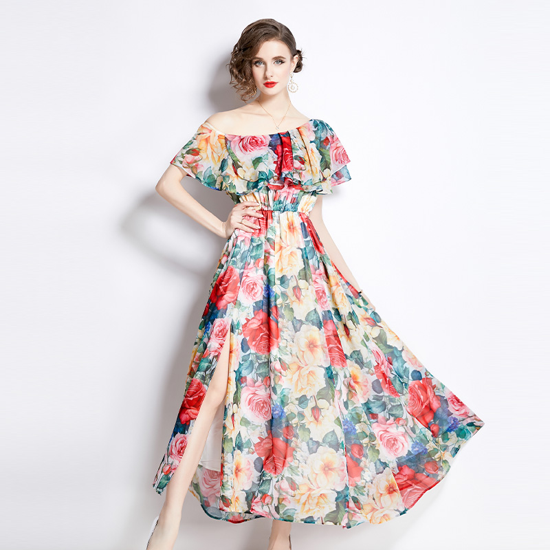 Vacation chiffon dress seaside long dress