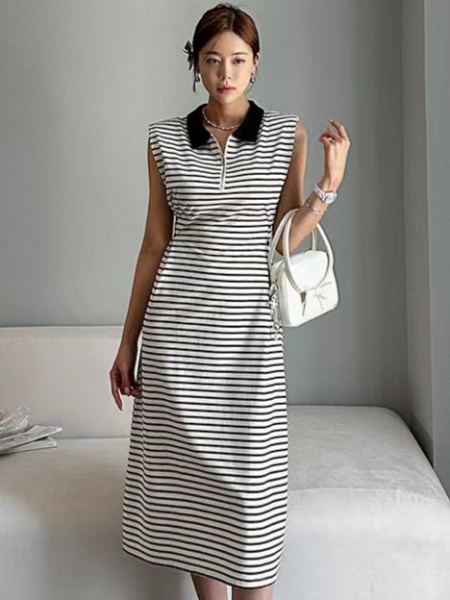 Korean style pinched waist Casual T-shirt sports loose dress