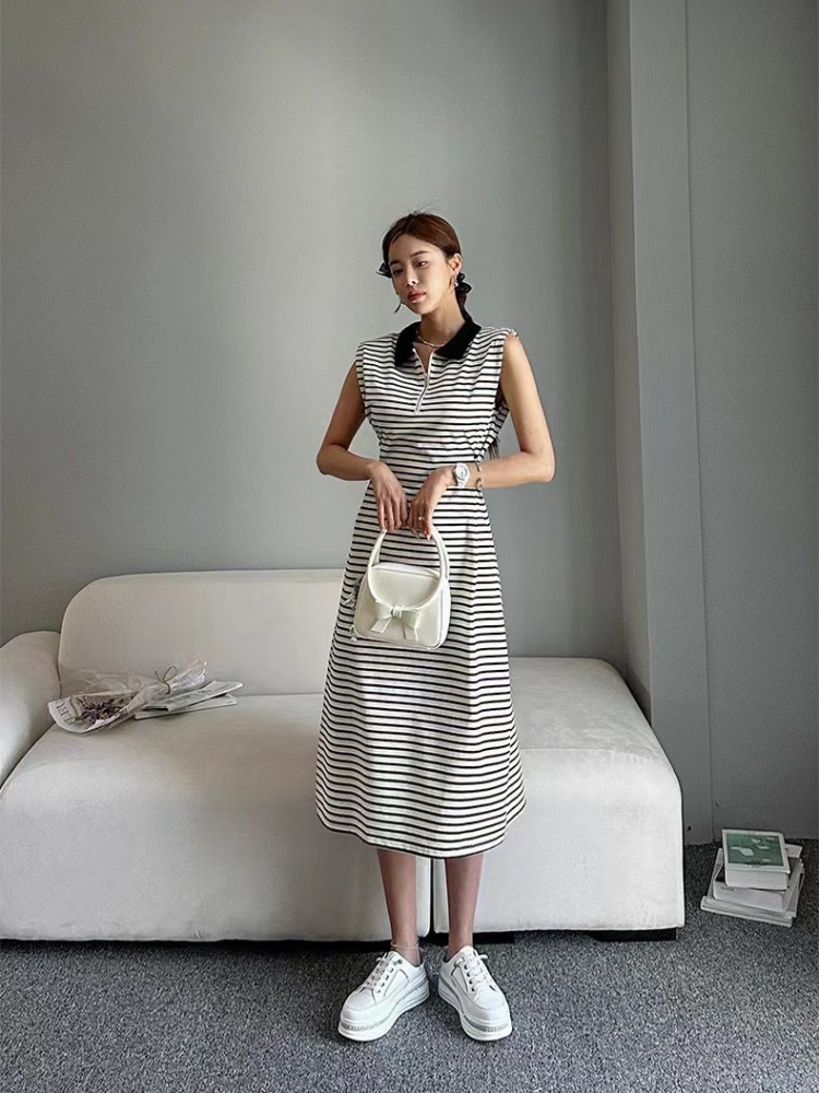 Korean style pinched waist Casual T-shirt sports loose dress