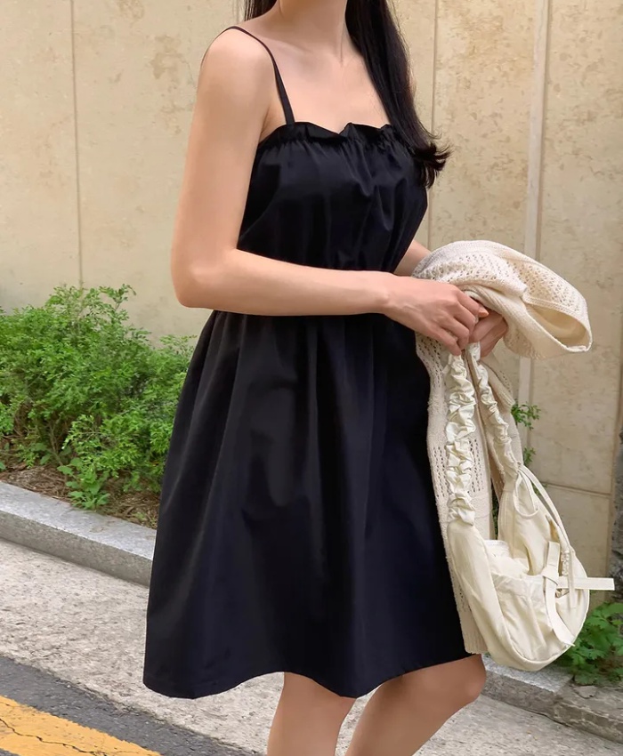 Korean style refreshing dress mini simple strap dress