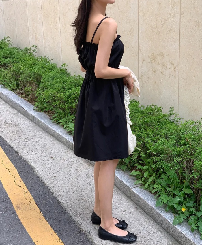 Korean style refreshing dress mini simple strap dress