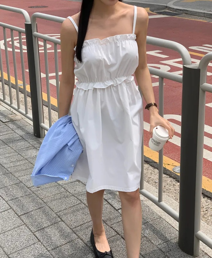 Korean style refreshing dress mini simple strap dress