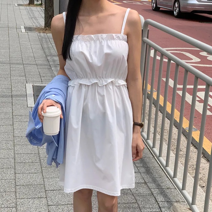 Korean style refreshing dress mini simple strap dress