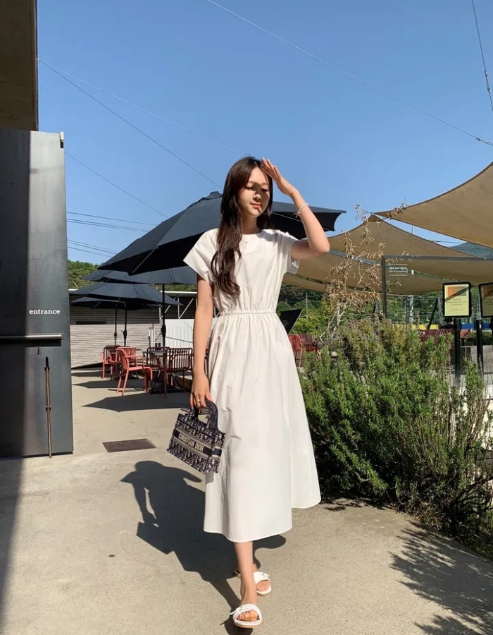 Long Korean style slim summer niche raglan sleeve dress