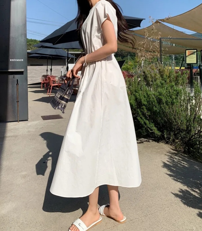 Long Korean style slim summer niche raglan sleeve dress