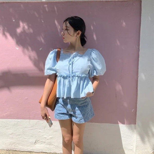 Korean style niche doll shirt sweet frenum tops