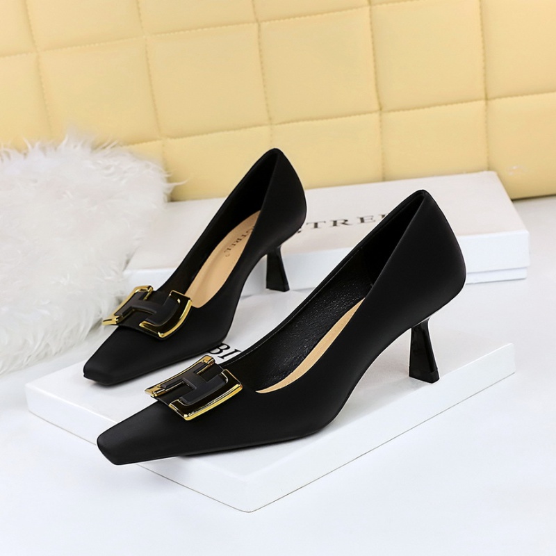 Metal buckles decoration high-heeled shoes shoes for women