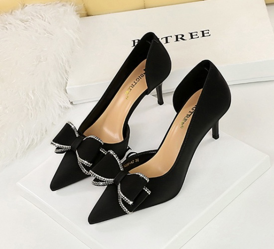 High-heeled bow Korean style shoes for women