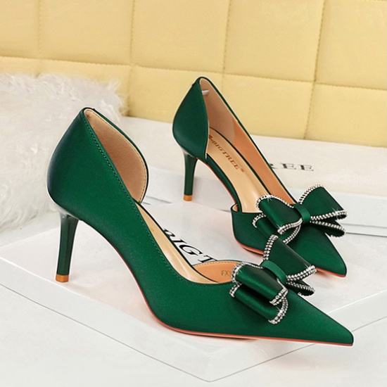 High-heeled bow Korean style shoes for women