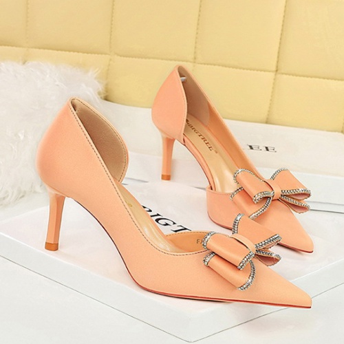 High-heeled bow Korean style shoes for women