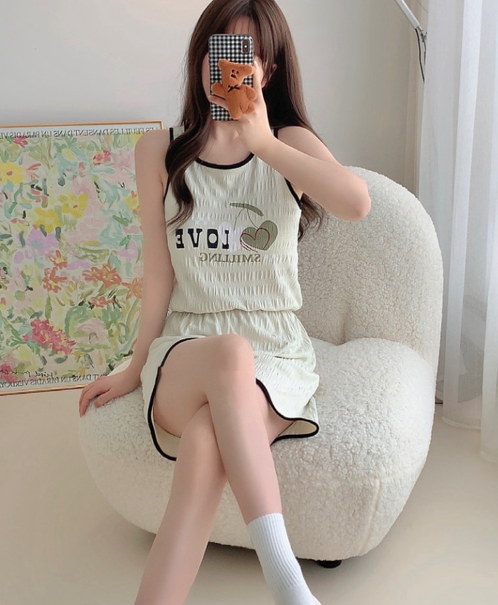 Homewear summer vest Korean style pajamas a set for women