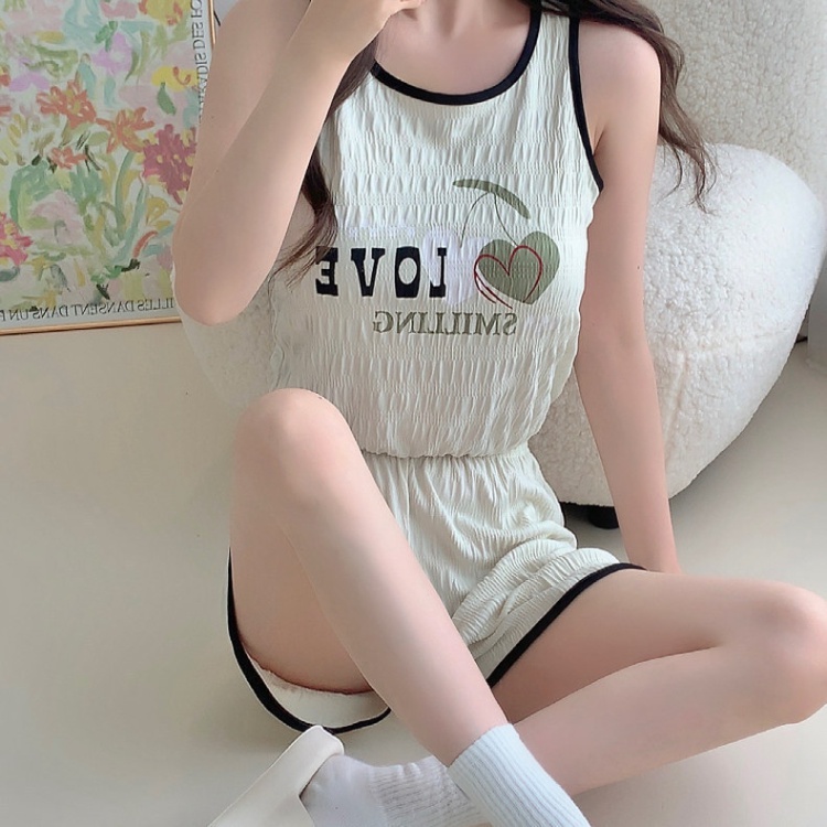 Homewear summer vest Korean style pajamas a set for women