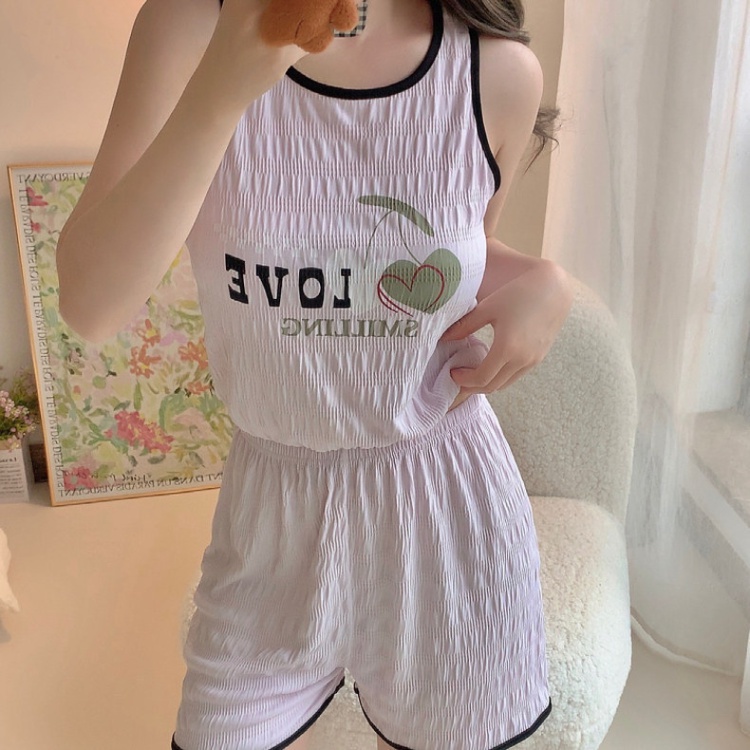 Homewear summer vest Korean style pajamas a set for women