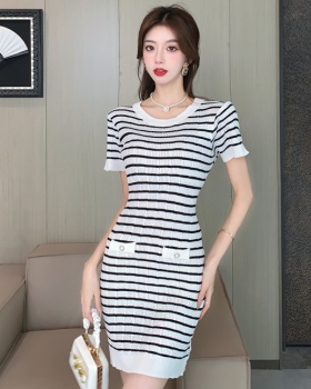 Sexy niche knitted France style sweet dress for women