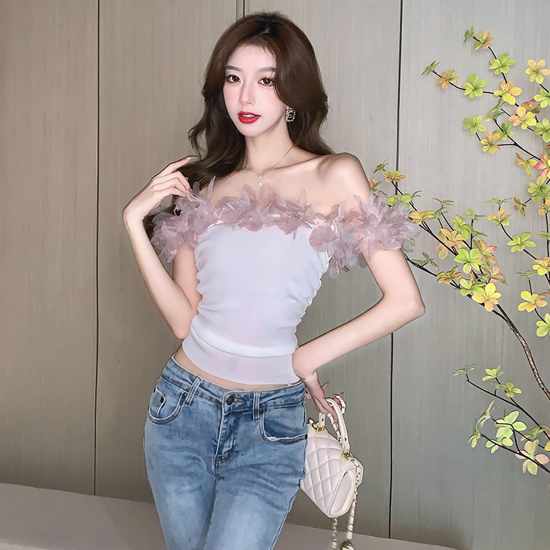 Summer petal slim tops temperament sling vest for women