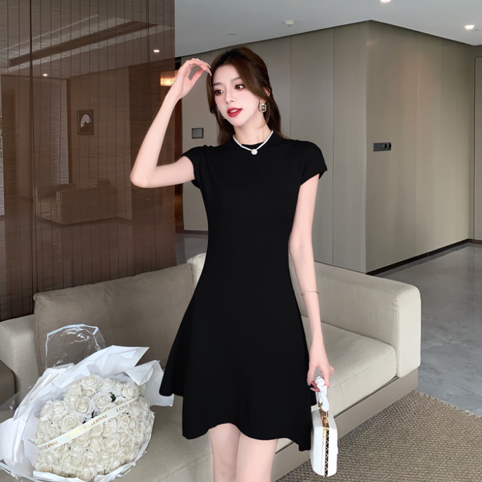 Slim temperament dress summer ice silk T-back for women