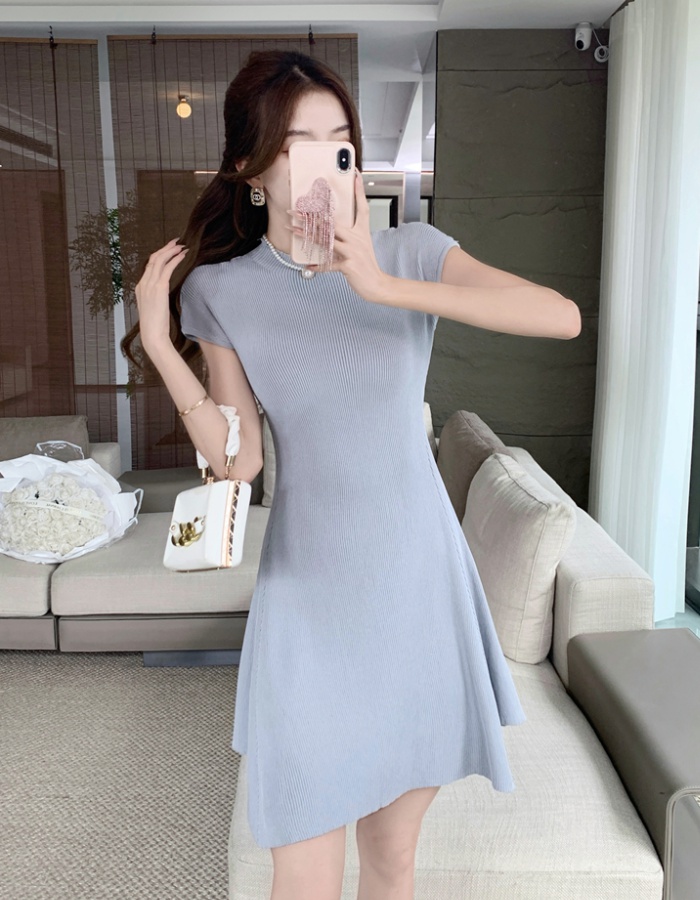 Slim temperament dress summer ice silk T-back for women