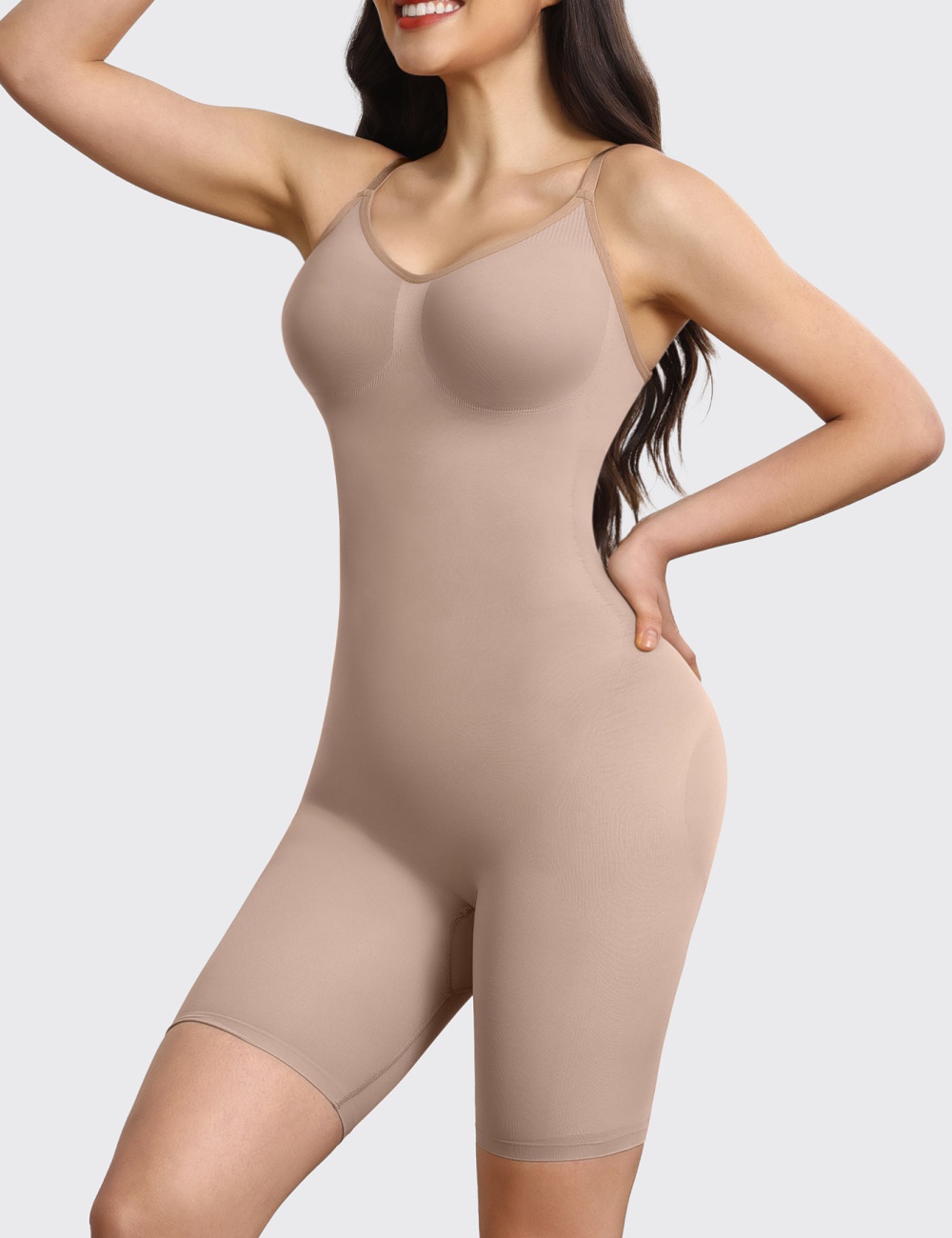 Conjoined open crotch shapewear body sculpting corset