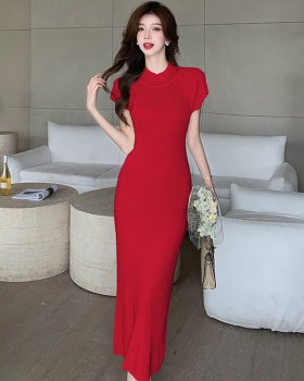 France style slim long dress package hip dress