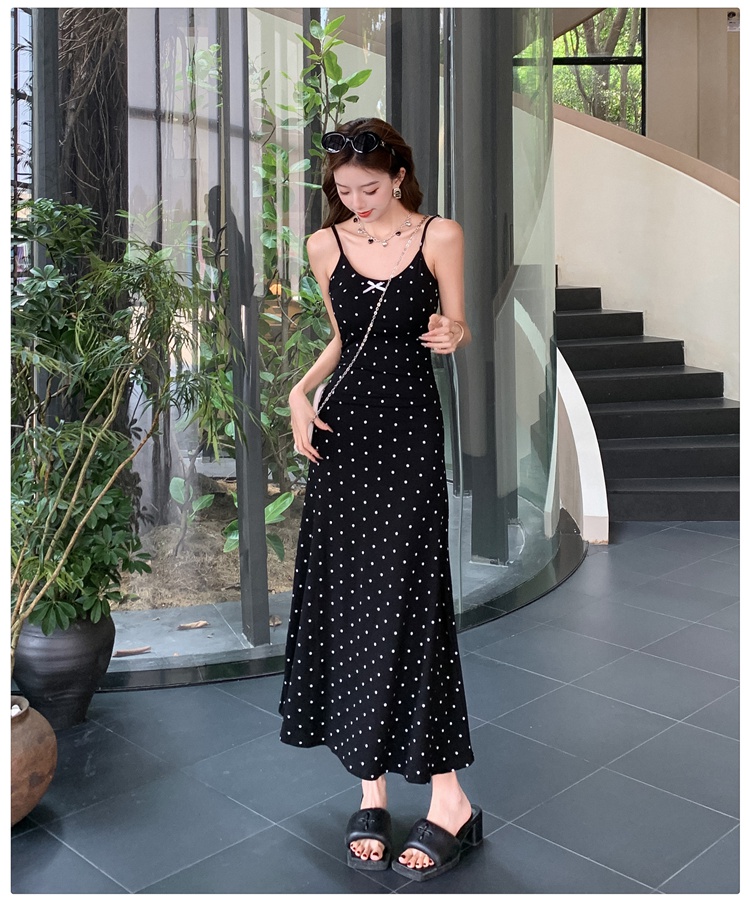 Casual polka dot dress summer long dress for women