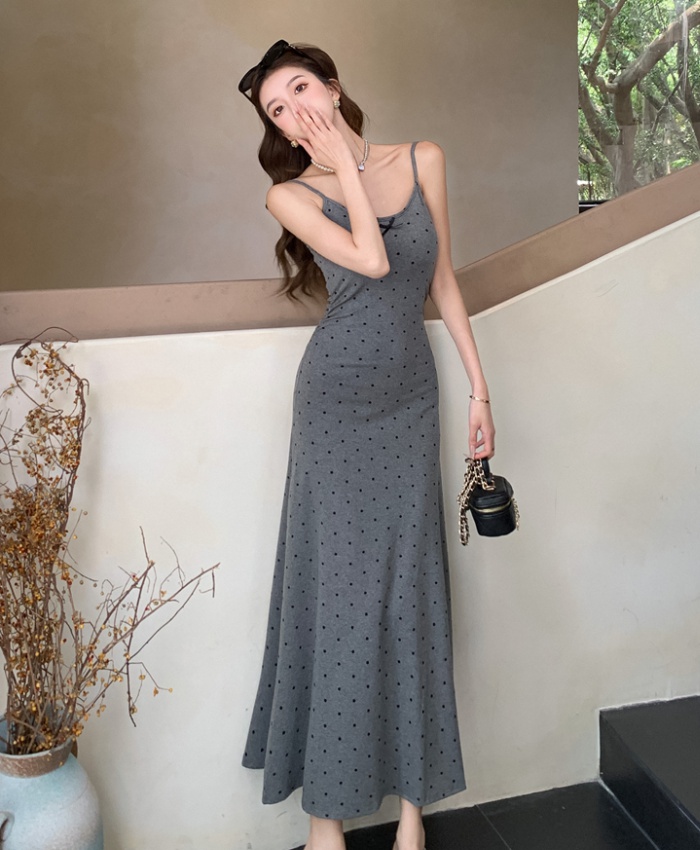 Casual polka dot dress summer long dress for women