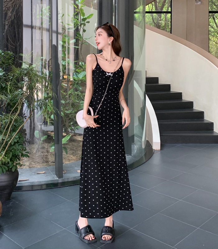 Casual polka dot dress summer long dress for women