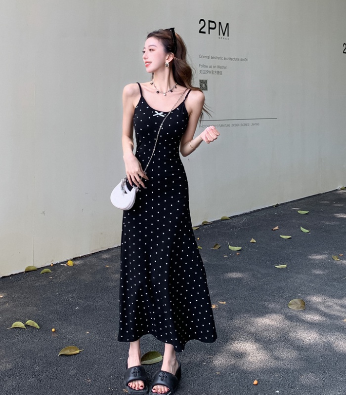 Casual polka dot dress summer long dress for women