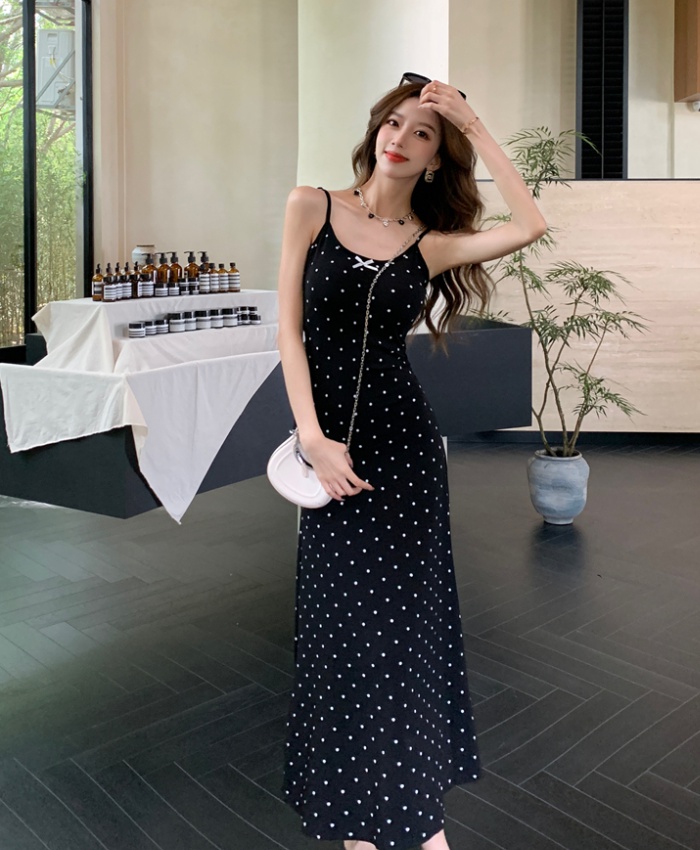 Casual polka dot dress summer long dress for women