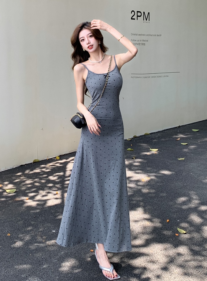 Casual polka dot dress summer long dress for women