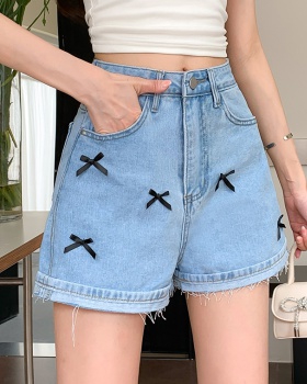 Bow A-line Korean style all-match short jeans