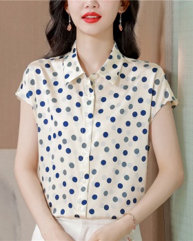 Silk Western style tops lapel shirt for women