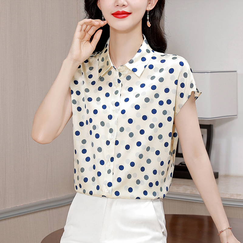 Silk Western style tops lapel shirt for women