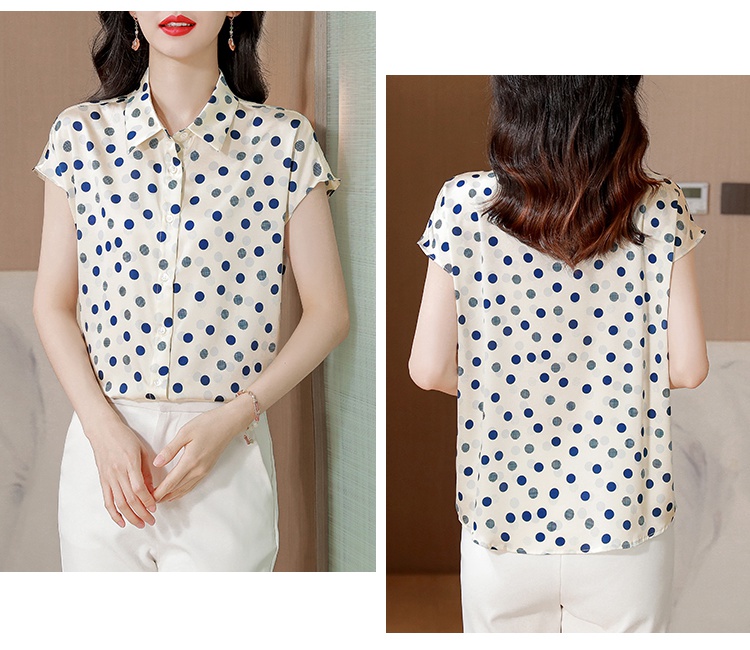 Silk Western style tops lapel shirt for women