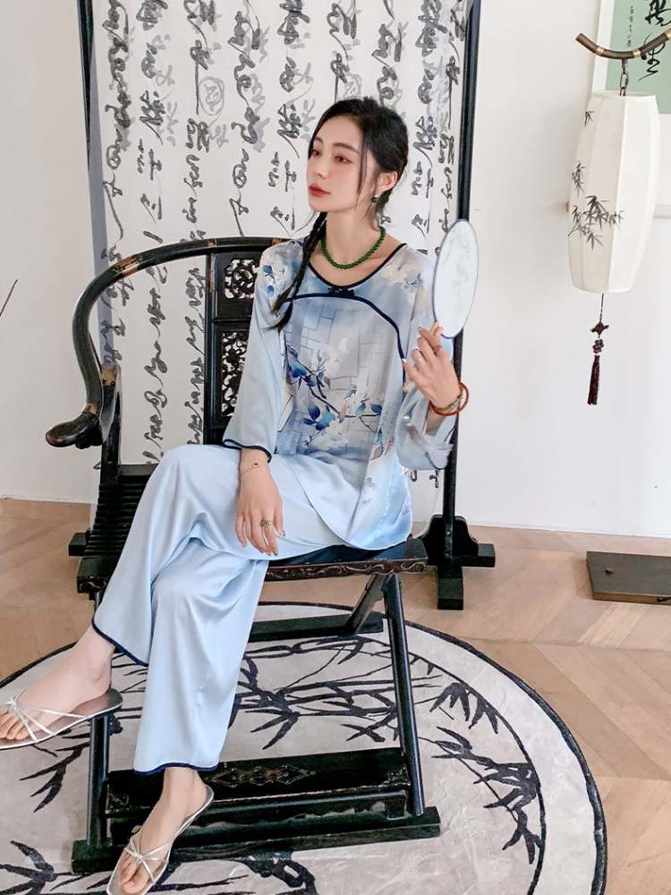 Homewear spring and summer printing pajamas a set