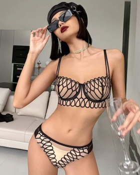 Big chest very thin Bra lace transparent underwear a set