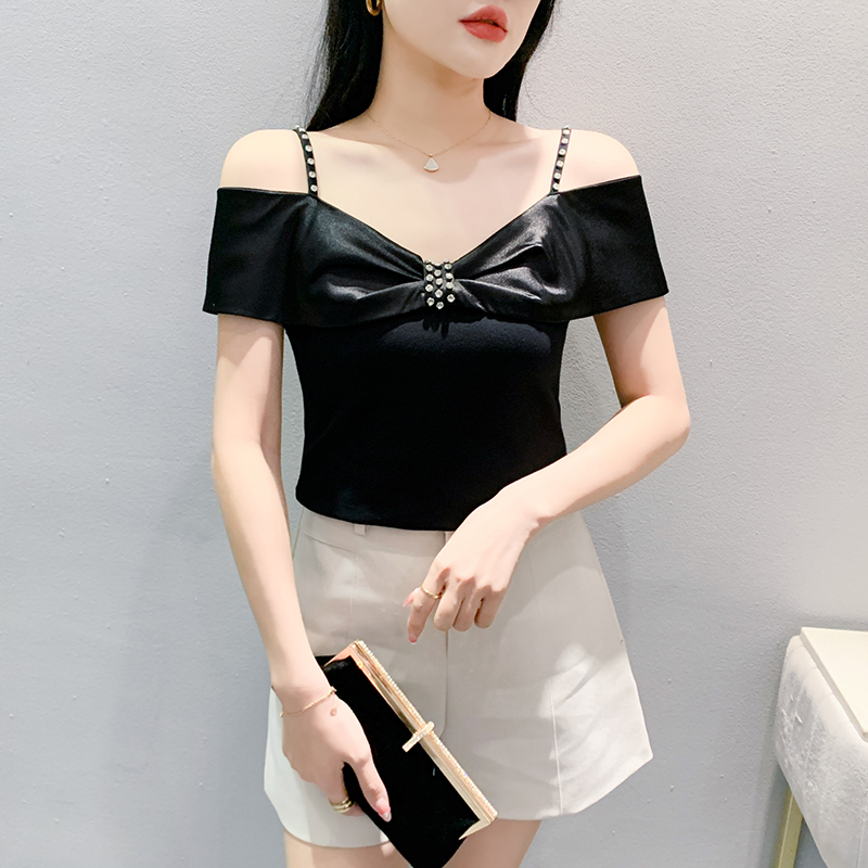 Sling summer Western style strapless T-shirt for women