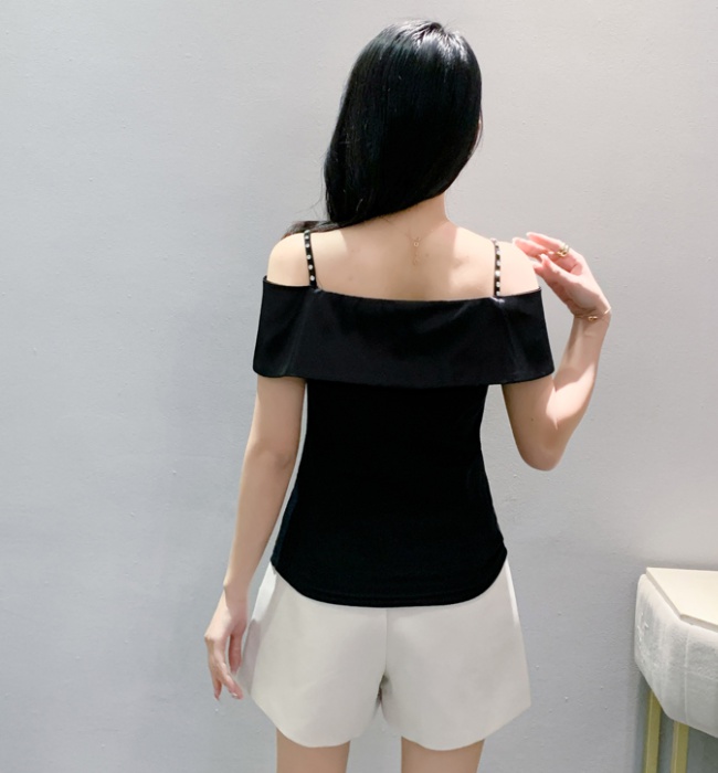 Sling summer Western style strapless T-shirt for women