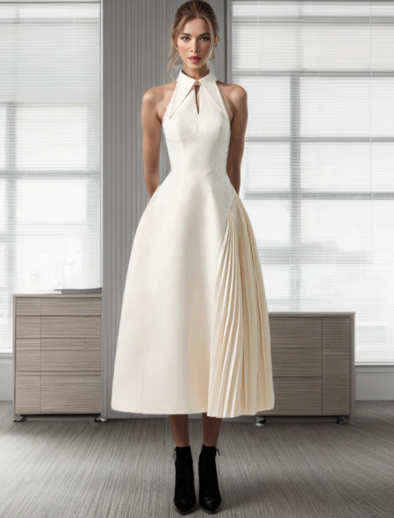 Slim crimp dress temperament long dress for women