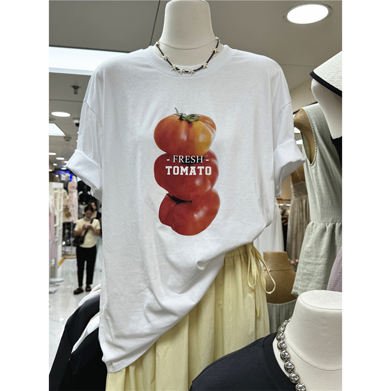 Loose printing short sleeve T-shirt for women