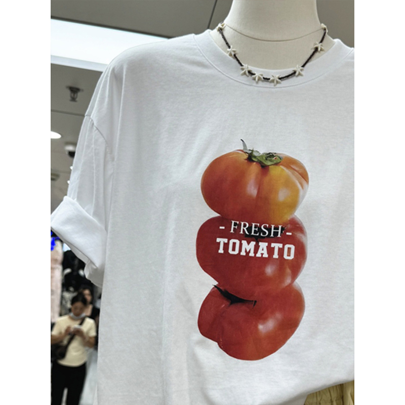 Loose printing short sleeve T-shirt for women