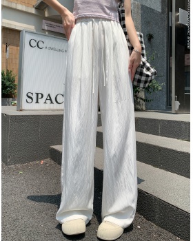 Summer ice silk wide leg pants high waist pants for women