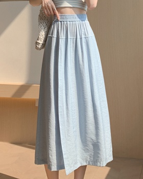 Summer cotton linen wide leg pants drape skirt for women