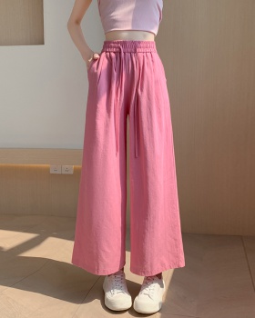 Summer high waist casual pants nine tenths straight pants