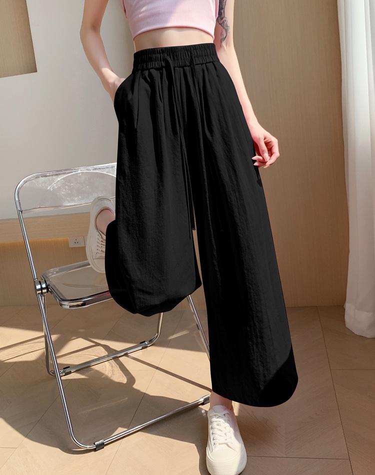 Summer high waist casual pants nine tenths straight pants