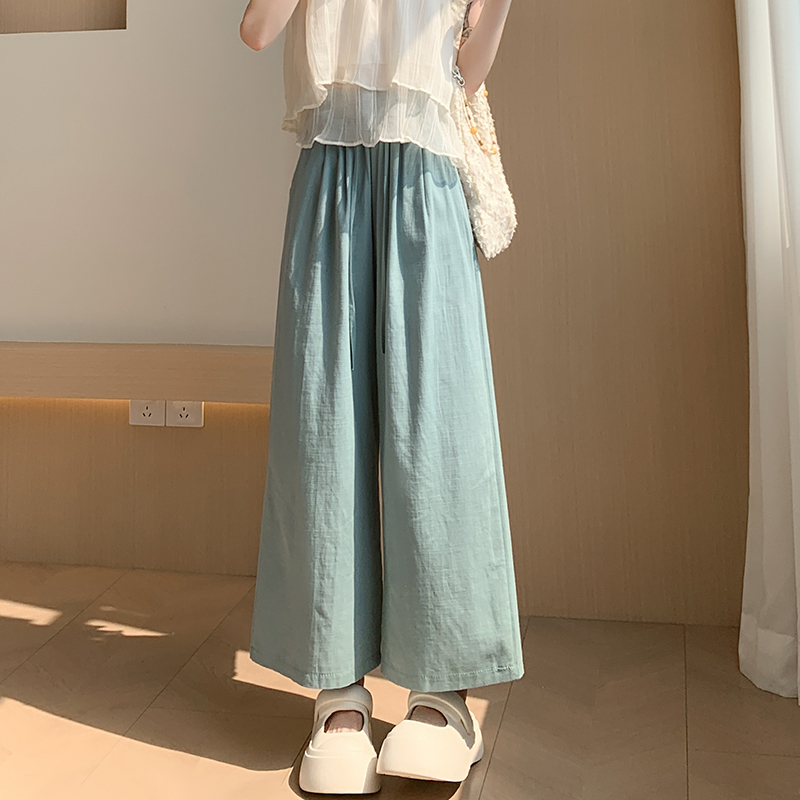 Summer high waist casual pants nine tenths straight pants