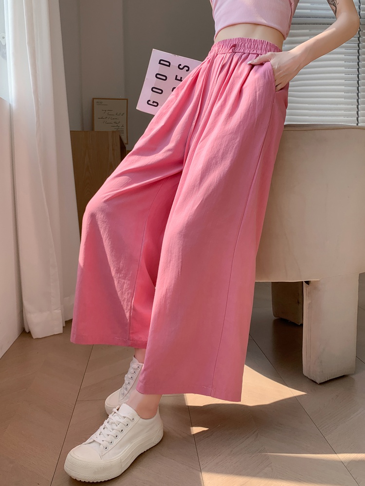 Summer high waist casual pants nine tenths straight pants