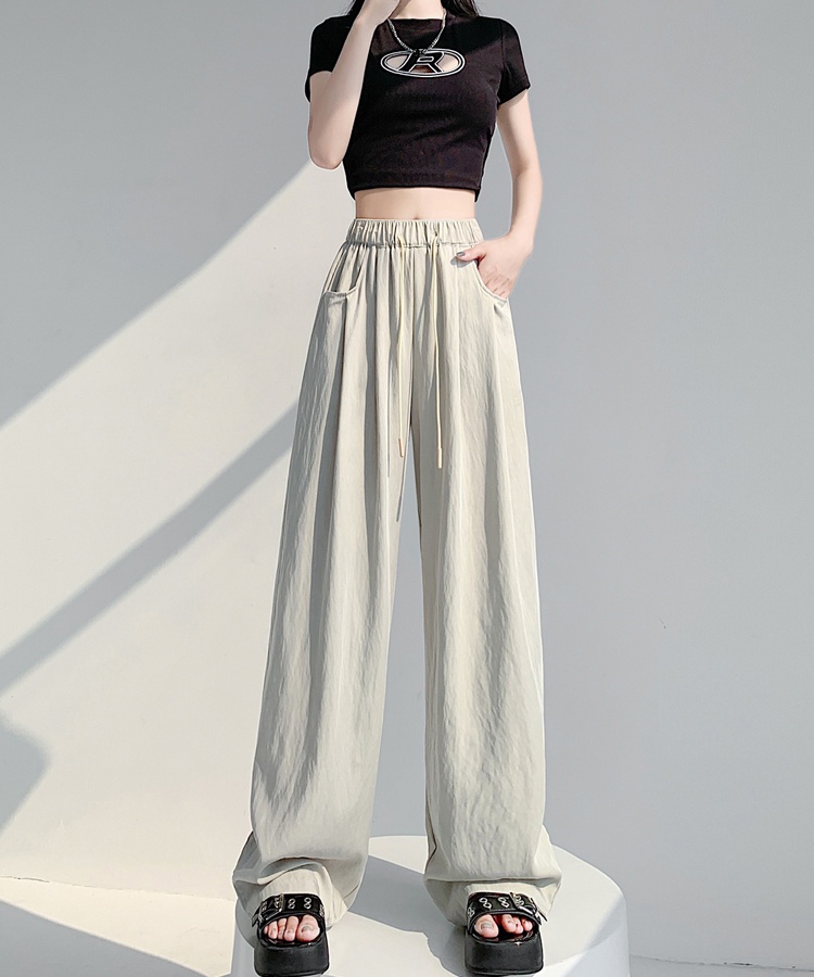 Loose summer drape wide leg pants ice silk sunscreen pants