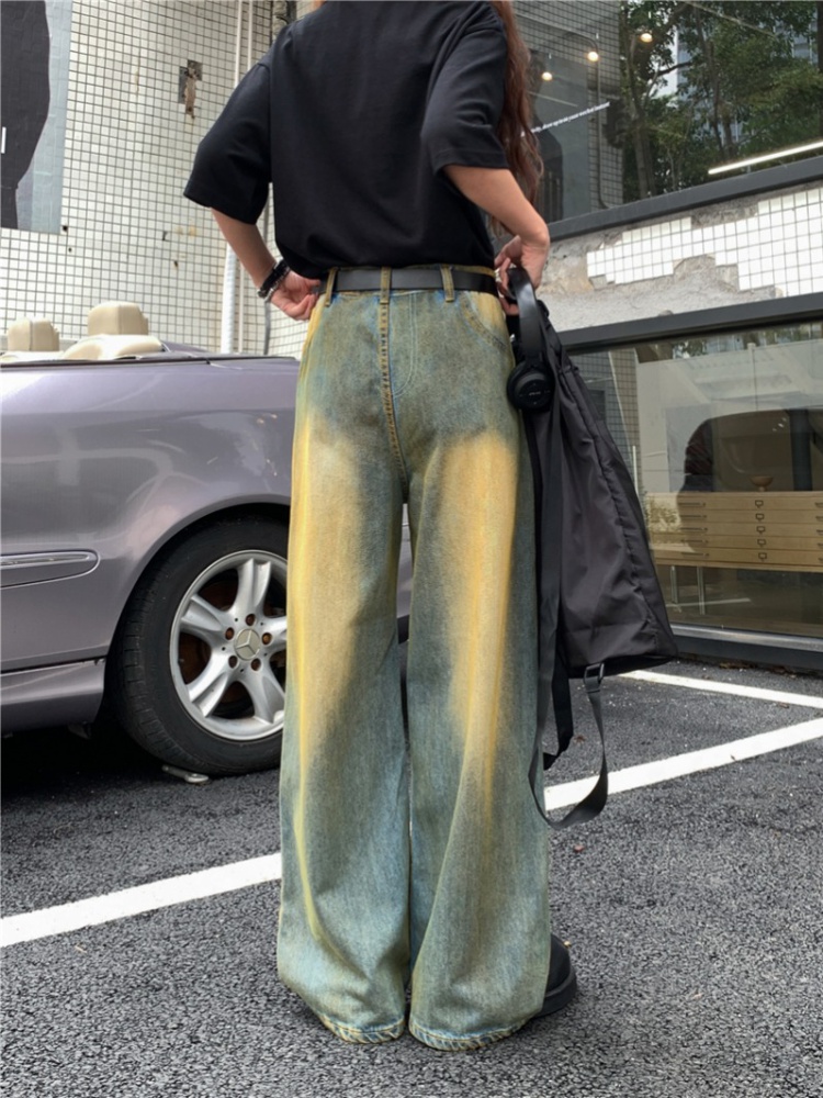 Washed loose jeans spring and summer large yard pants