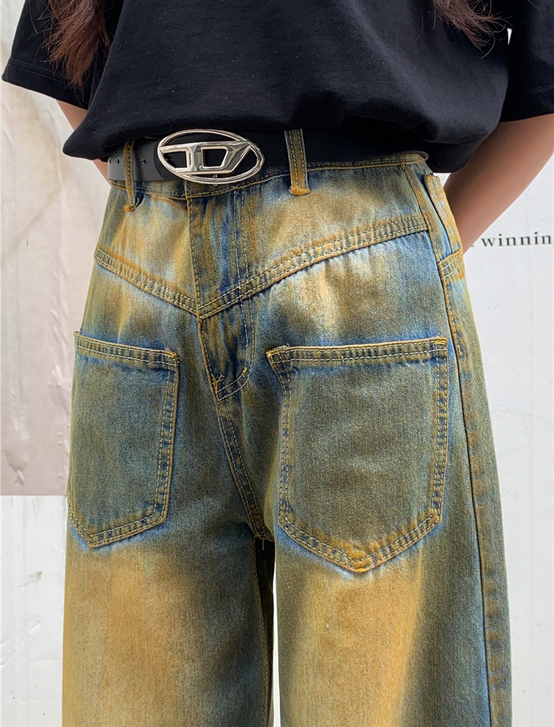 Washed loose jeans spring and summer large yard pants